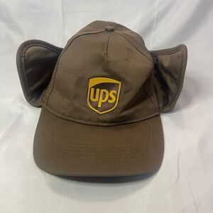 UPS WearGuard Brown Winter Ear Flap Trapper Hat Baseball Cap XL Fleece Lined